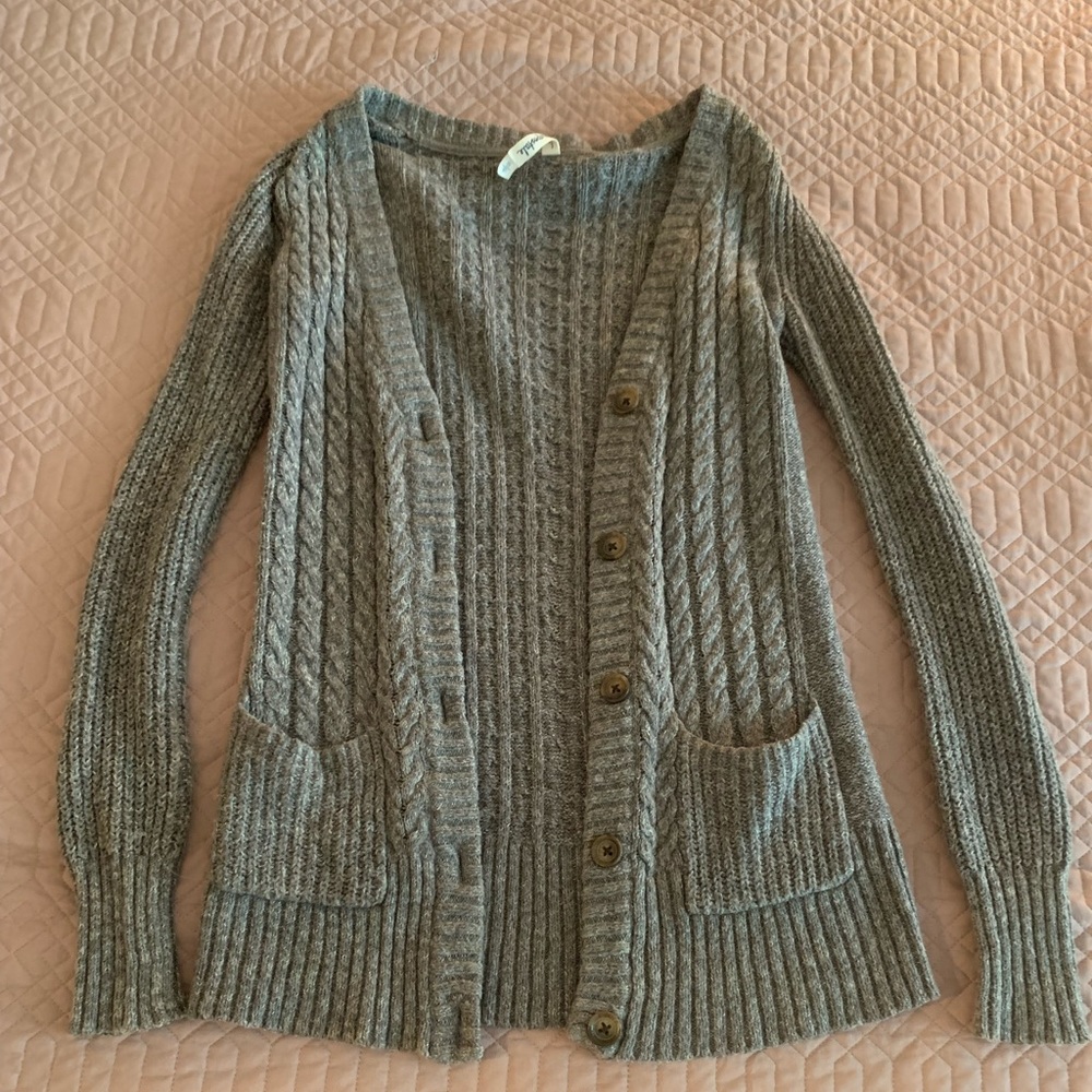 Gray cardigan